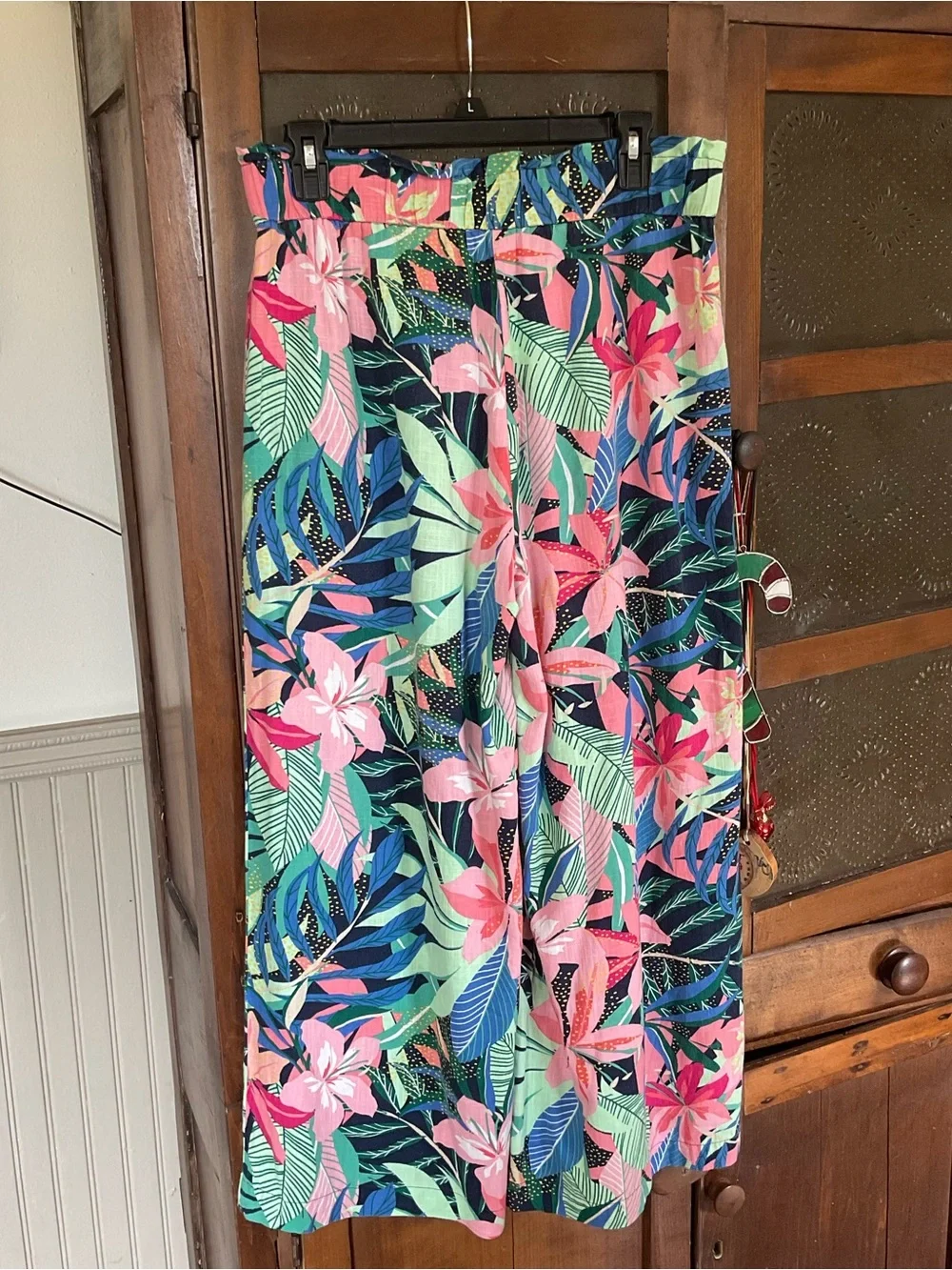 Loft Floral Hawaiian Palazzo Wide Leg Pants M - Picture 4 of 6